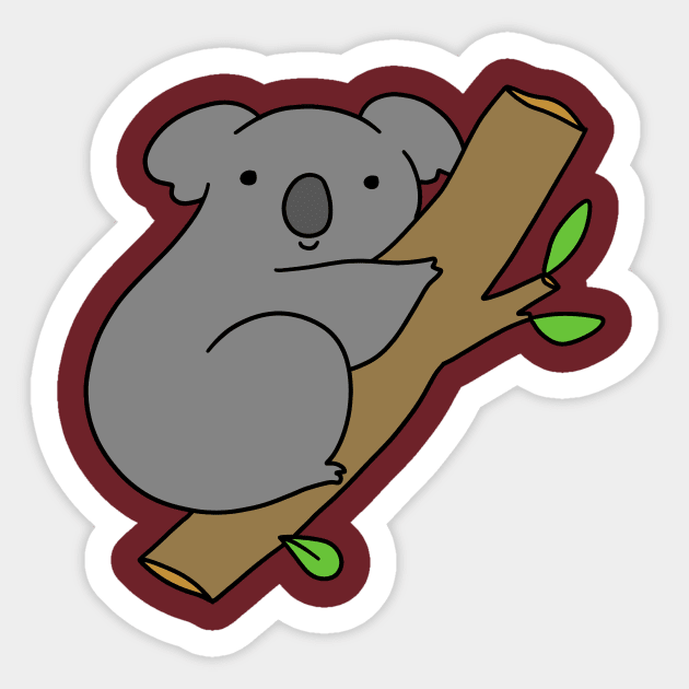 Climbing Koala Sticker by saradaboru